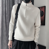 E203B-P88控118秋冬男套头保暖简约设计高级感复古毛衣针织衫白，男装针织衫/毛衣，电商A208