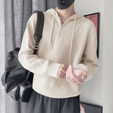 E237-P98控138设计高级感百搭套头连帽纯色男士针织羊毛衫黑，男装针织衫/毛衣，电商A208