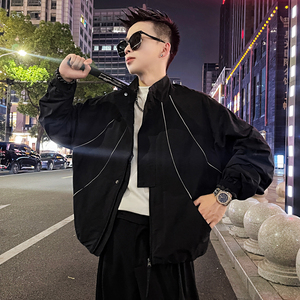 WT31-特P118控158 反光机能风拉链外套夹克立领时尚休闲外套 咖图片