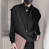 E235-特P88控118设计高级感保暖百搭打底背心男士羊毛针织衫黑，男装背心/马甲，电商A208