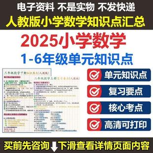 人教版小学数学知识点汇总电子版单元知识点总结复习要点核心考点
