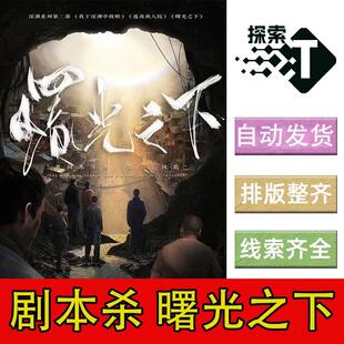 完整版【曙光之下】进阶7人演绎立意剧本杀剧情电子版可打印复盘