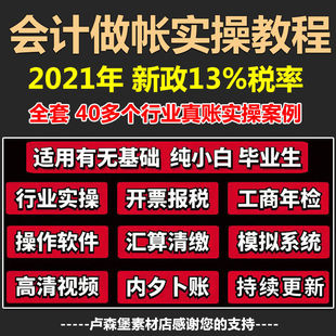 会计实操做账报税真账实训视频教程手工账课入门基础知识模拟软件