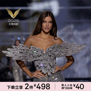 2件498 2025维密大秀系列梦幻光滑提升无肩带文胸内衣女