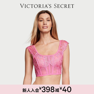 维密花漾蕾丝性感美背塑身衣鱼骨胸衣内衣女季 薄款