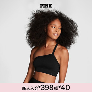 无接缝单肩运动文胸内衣女夏 PINK 维多利亚 秘密