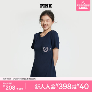 直降208|维密 PINK 舒适居家自带胸垫睡裙睡衣女夏季2024新款