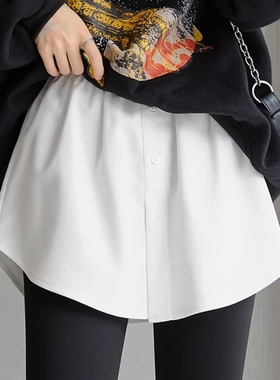 韩版白色遮屁帘小外搭叠穿下摆遮胯半身裙女春秋冬季打底内搭短裙