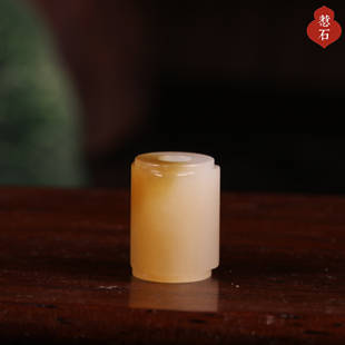 1.9克新疆和田玉籽料且末糖白勒子桶珠串手链项链配饰配珠苏工