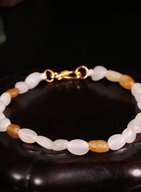 惹石新疆和田玉籽料多宝随形手链