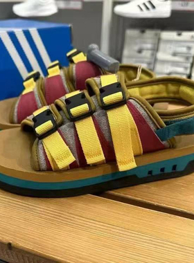 现货 Adidas阿迪达斯三叶草男子休闲魔术贴运动凉鞋IG7958IG7956