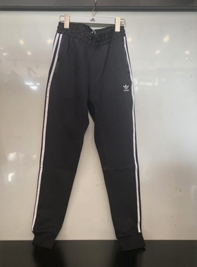 Adidas阿迪达斯三叶草女子三条杠训练裤修身收脚运动长裤 DY0876