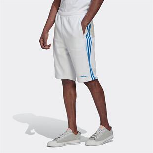 adidas三叶草男子薄绒热身篮球训练运动休闲短裤 绒面短裤HC7139