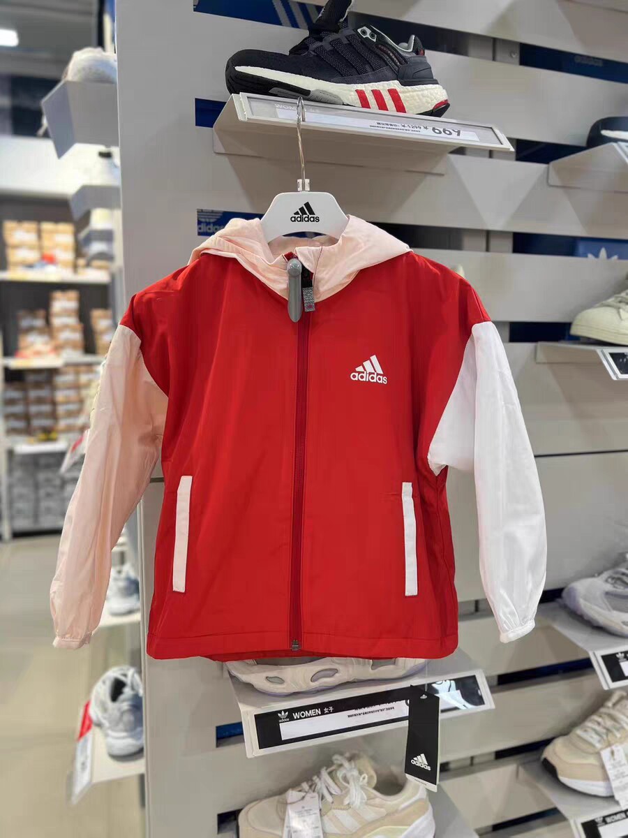 adidas阿迪达斯秋冬女童儿童加绒加厚冲锋衣 限定款休闲夹克外套