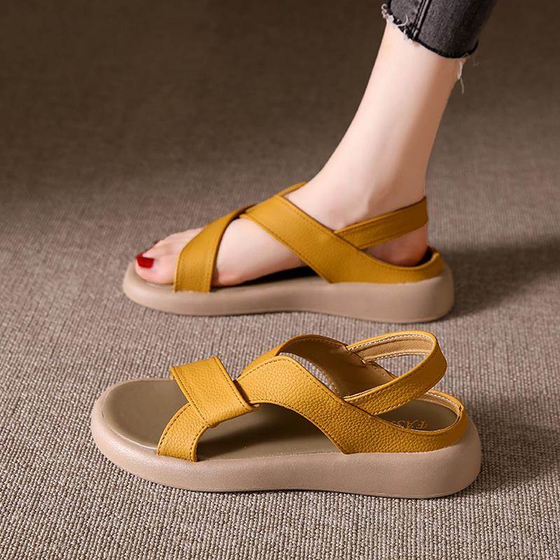 Mostarsea 时尚爆款~ 2024年夏季新款凉鞋女百搭沙滩平底罗马鞋子