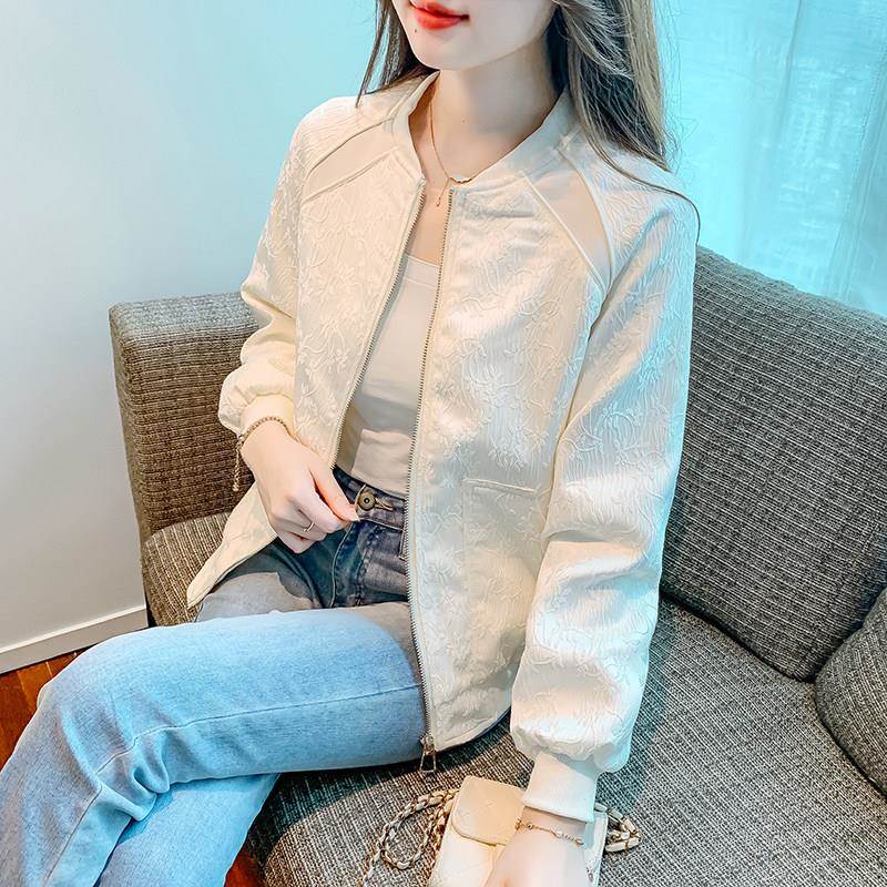 RMTO新款时尚提花夹克外套女士秋装显瘦短款春秋女棒球服上衣潮