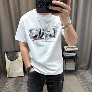 潮牌字母印花短袖T恤衫男士夏季新款高端纯棉半袖T恤衫男装上衣