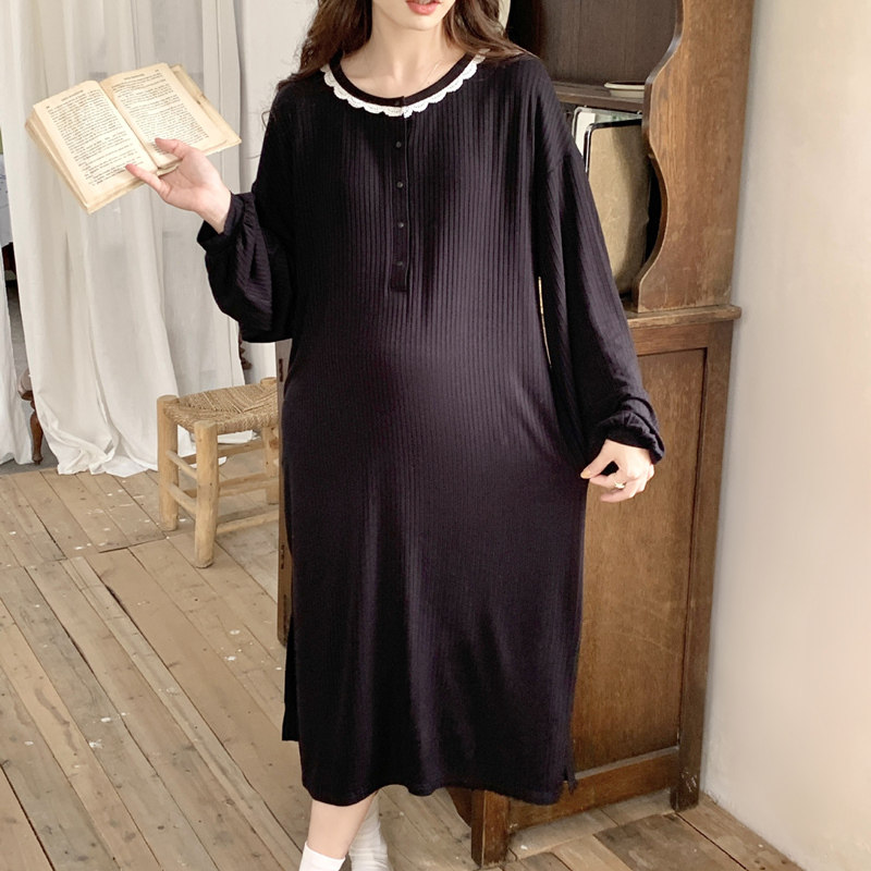 带胸垫莫代尔月子服夏孕妇哺乳裙