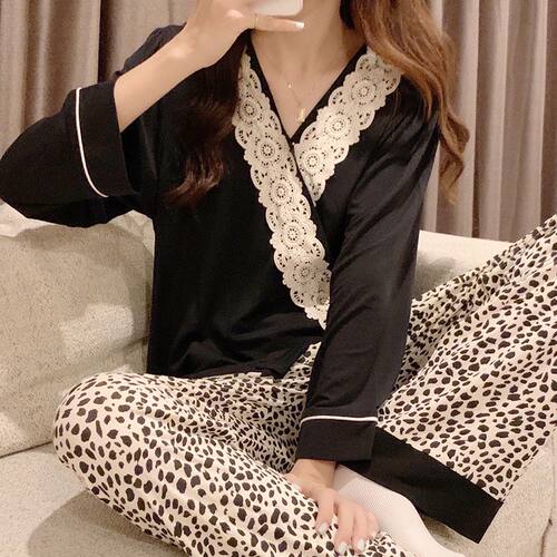 春夏薄款和服月子服莫代尔产后哺乳衣套装产妇喂奶孕妇睡衣5月6月