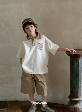 阿静家欧抱抱OBAOBAO2025最新款男孩短袖T恤时尚短裤一套现货8741