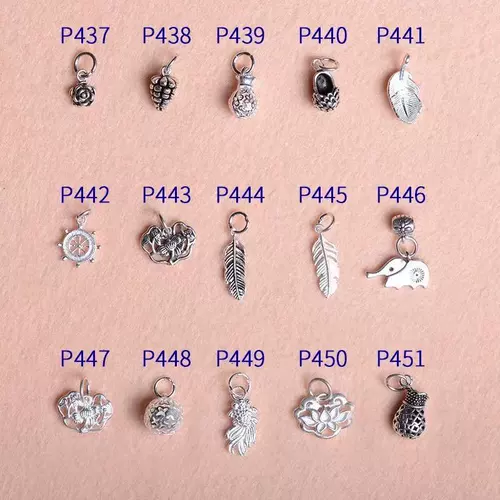 S925 Серебряная тайская серебряная золотая рыба Перо Слон Полово Цветочный мяч доска Bug Pyrite Diy Серебряные украшения ручной работы