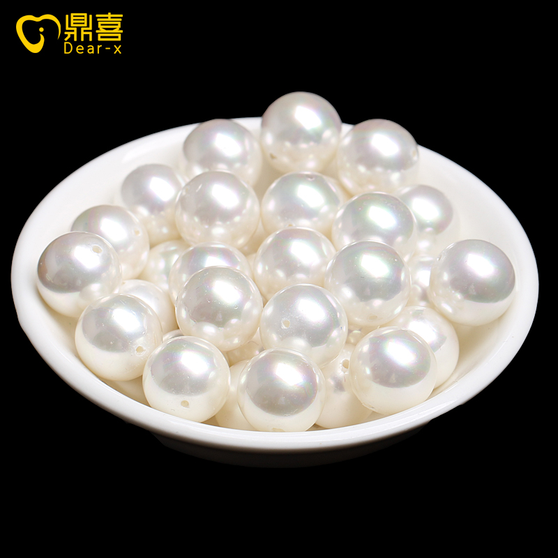 diy天然仿白毛衣链手工编织贝珠