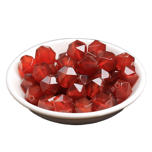 天然红玛瑙钻石面散珠子刻面菱形面DIY手工穿黄金配件串饰品材料