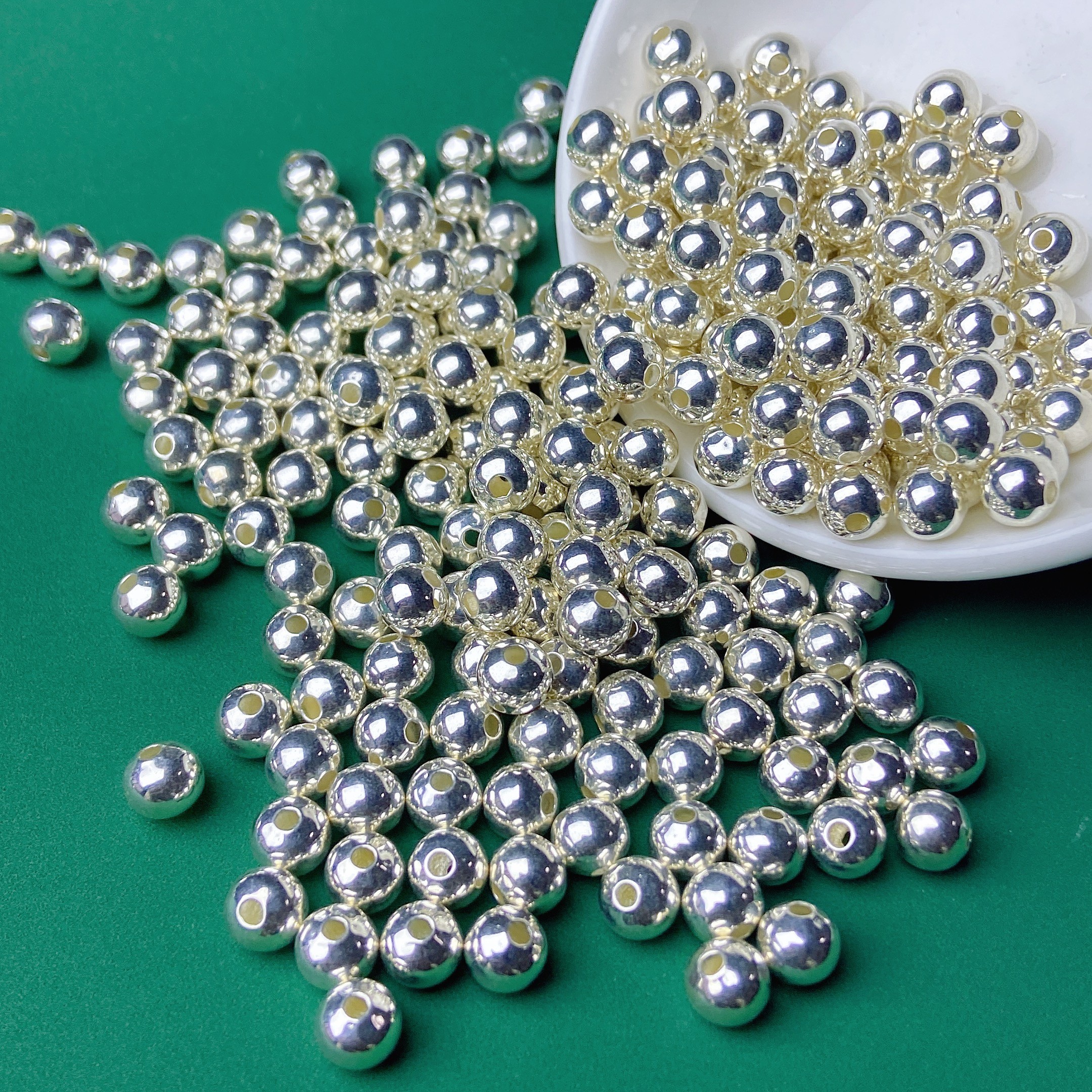 攒单银珠999足银光珠diy