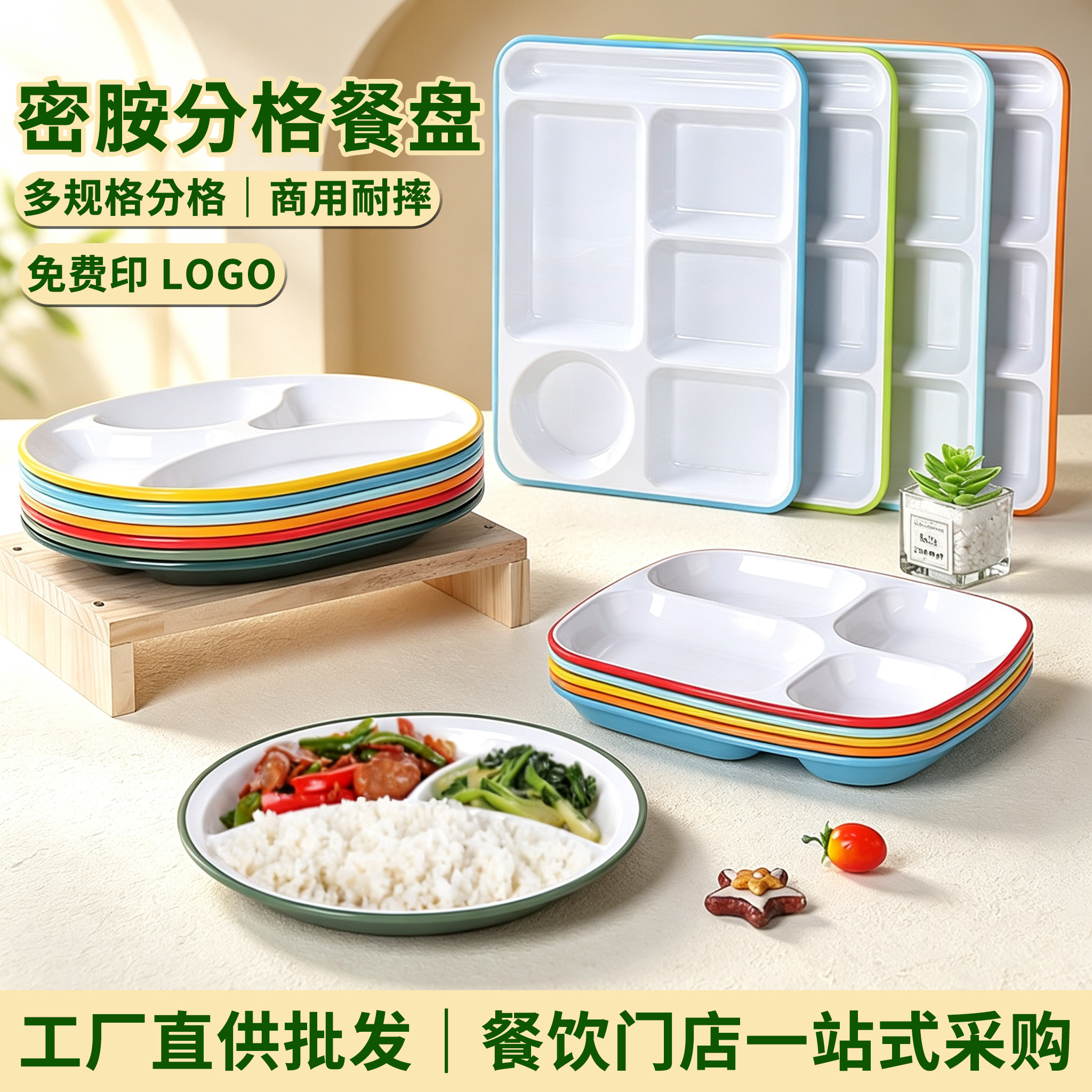 塑料加厚工厂学校食堂专用饭盘子