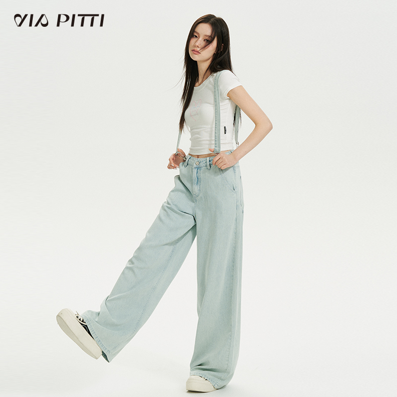 冰感冰氧吧柔软透气牛仔背带裤