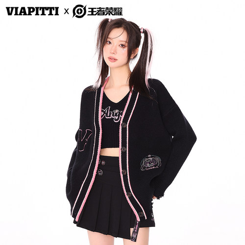 VIAPITTI绣花加厚款毛衣开衫