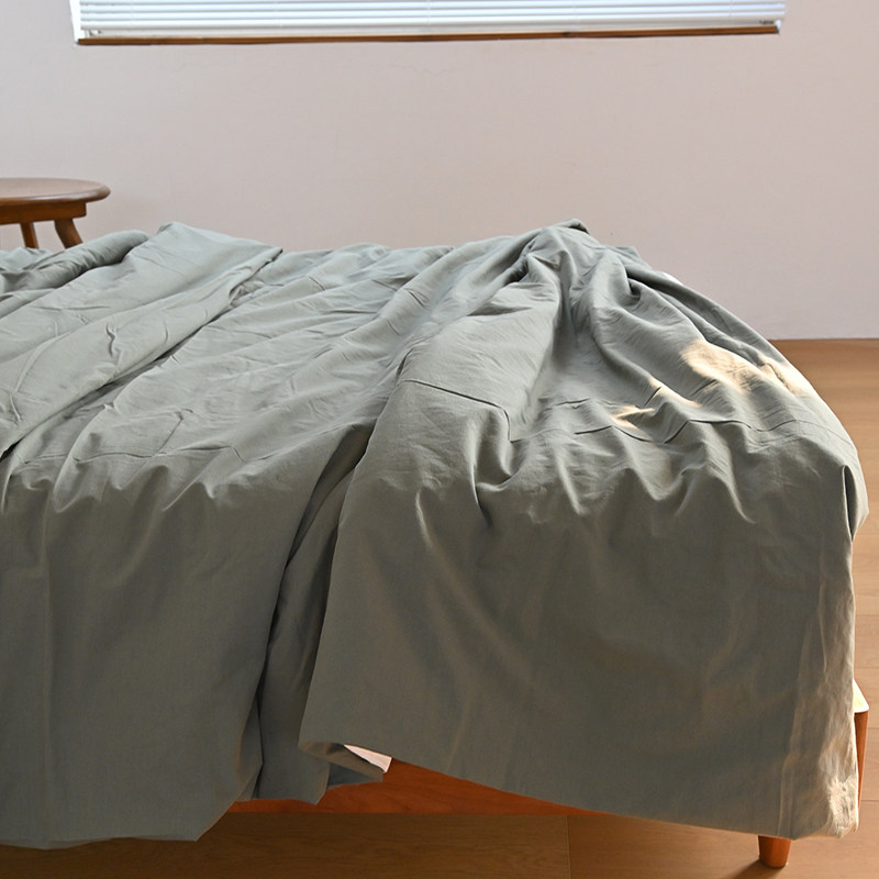 软乎乎！外贸出口单全棉40支水洗棉纯色被套+枕套三件套单人 双人