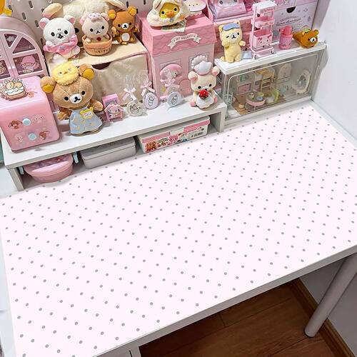 小清新少女波点桌垫ins风简约桌布餐桌垫防水免洗学生桌面保护垫