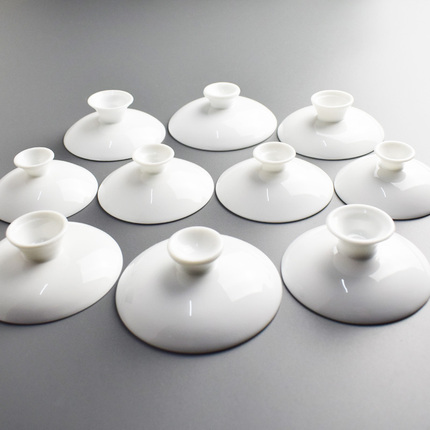 白色盖碗陶瓷纯色中式功夫茶碗盖公道杯三才碗泡茶碗防尘防烫盖子