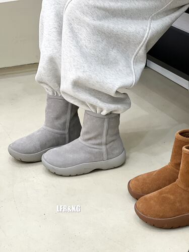 速利玛2025新款真皮厚底雪地靴女短靴加厚保暖东北棉靴防水防滑