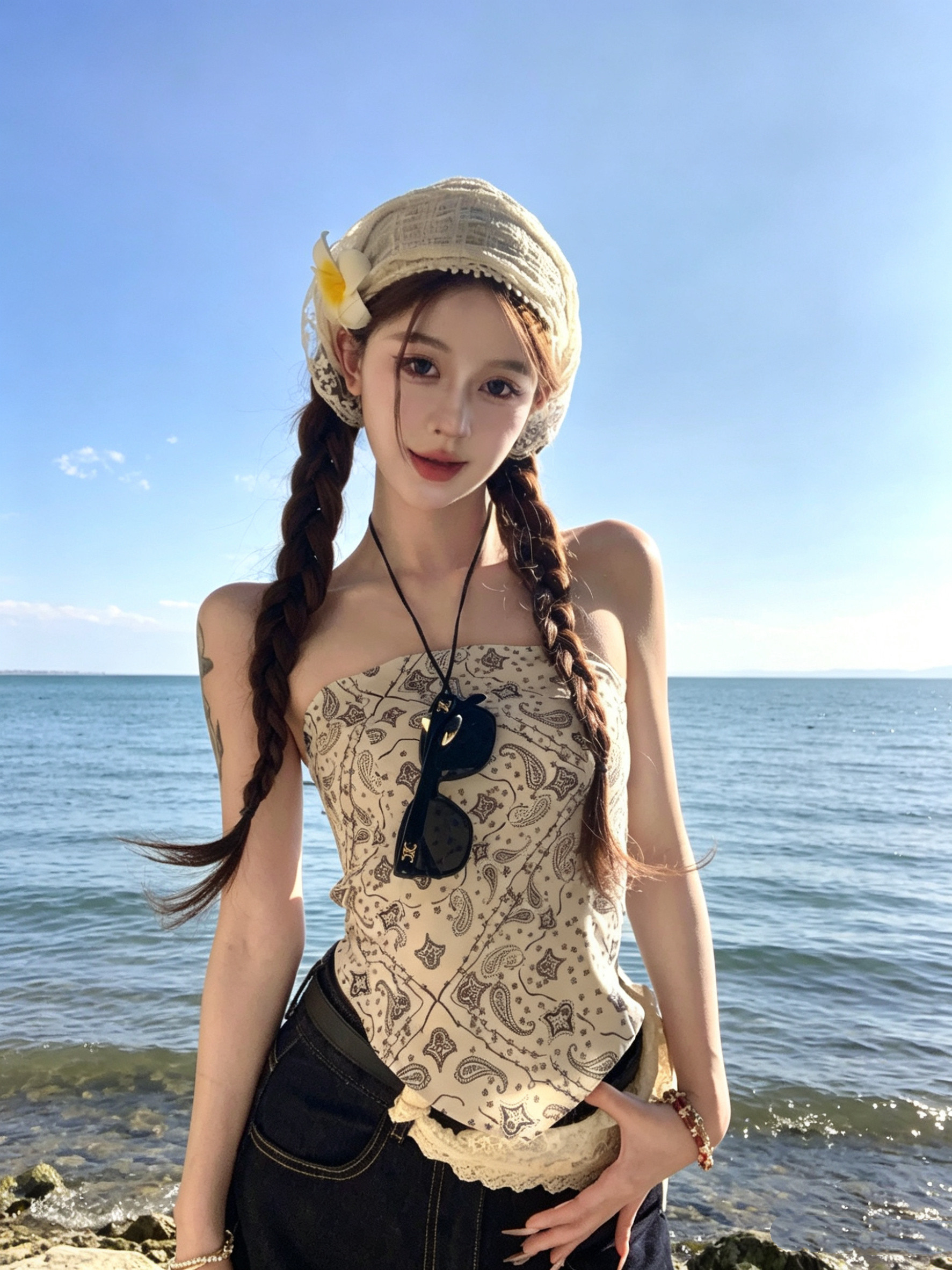 泰式肚兜小吊带背心女2026新款夏季东南亚度假风不规则抹胸短上衣