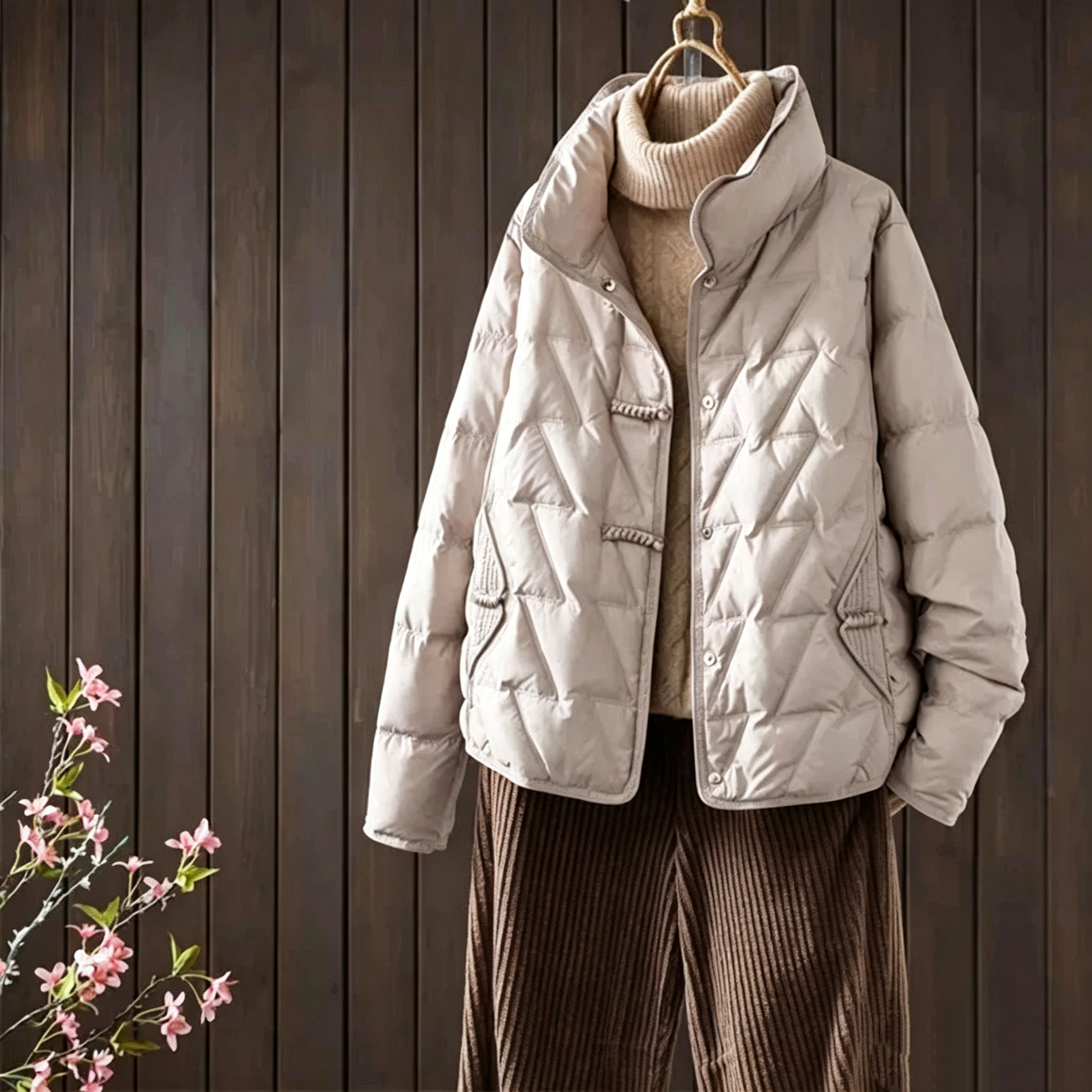 短款羽绒服冬季2026女款平湖大码中国风新款羽绒外套