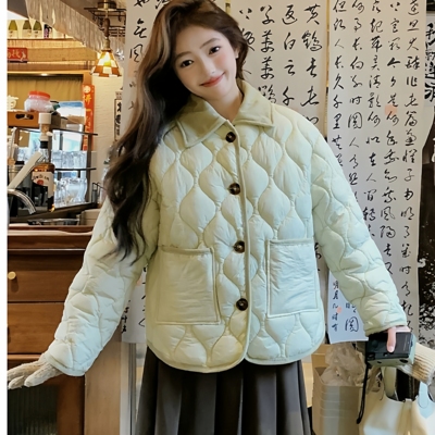 小香风轻薄短款羽绒棉服