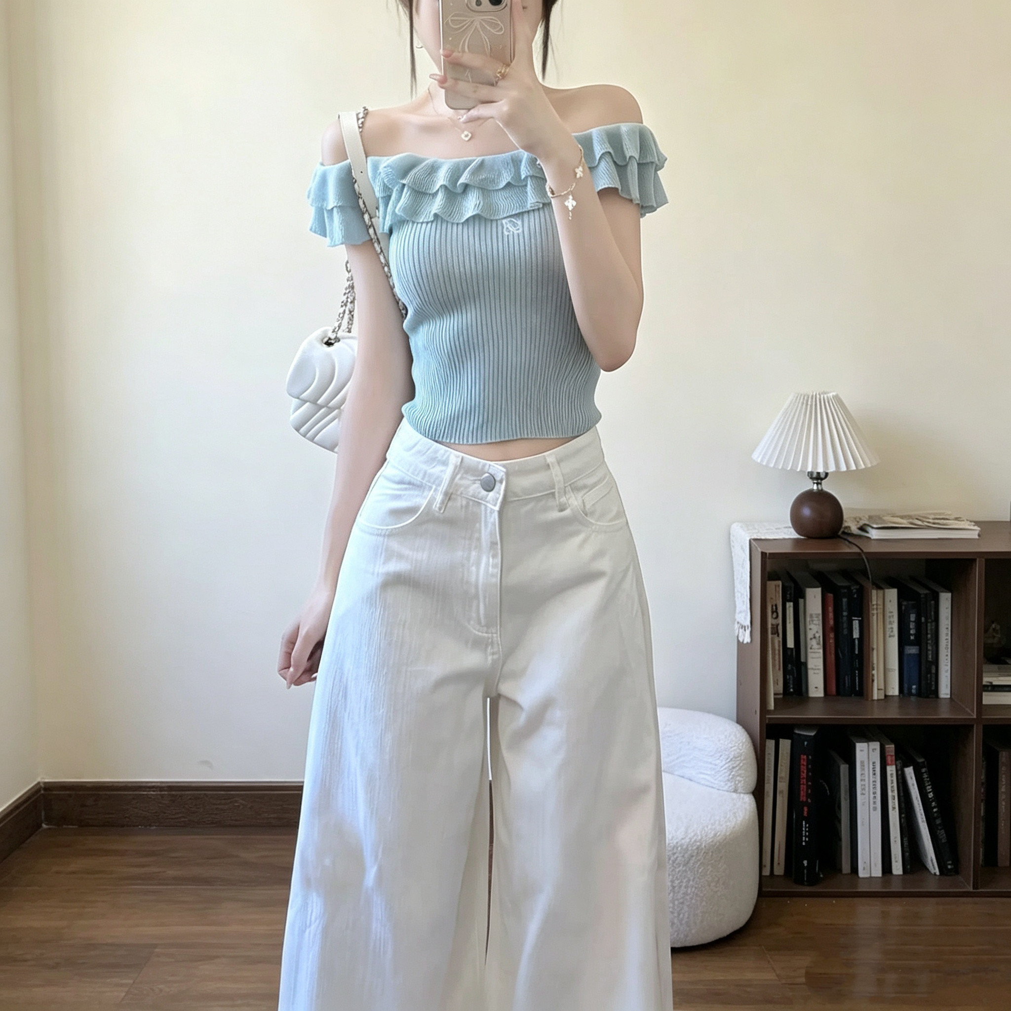 阔腿裤夏季白色显瘦休闲