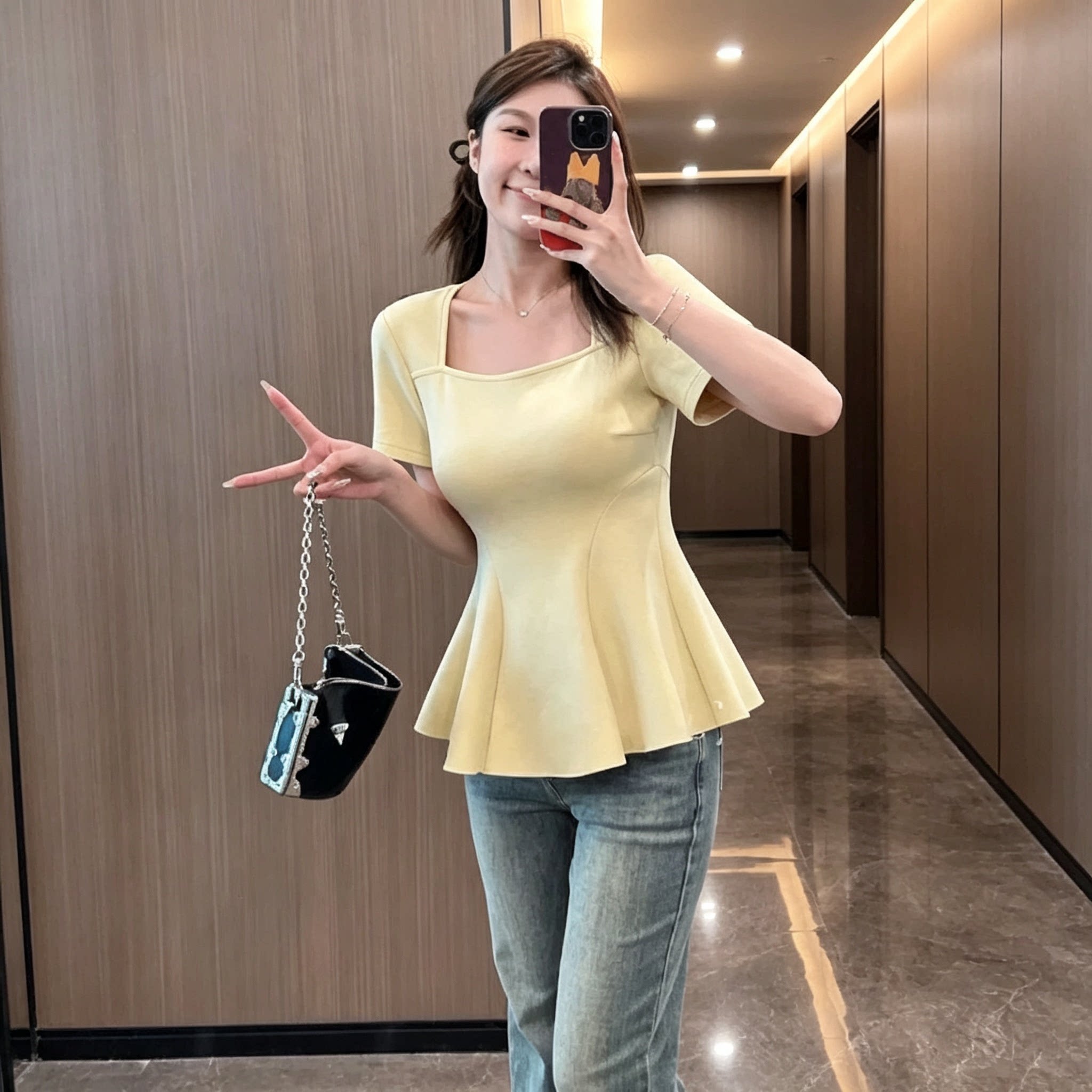 夏季纯欲辣妹短袖T恤女遮肚显瘦