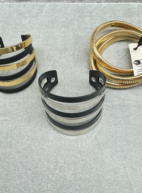 6.23青岛外贸尾货孤品瑕疵原单出口欧美复古重工手镯微弹力手镯