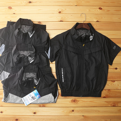 户外男工装半袖风扇空调夹克防晒