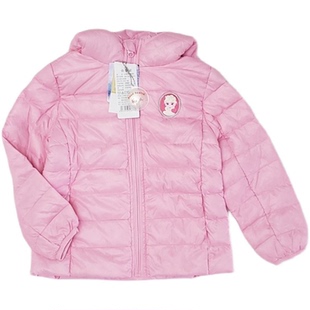 软萌公主款~女童冰雪连帽羽绒服棉衣棉服轻薄款印花图案90白鸭绒