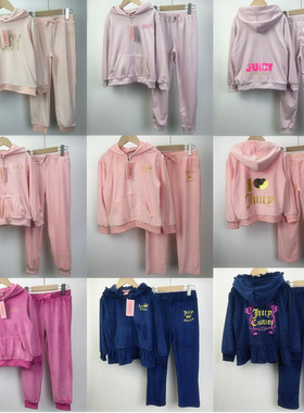 外单女童中大童春秋款休闲运动时尚J家金丝绒长袖+长裤两件套套装