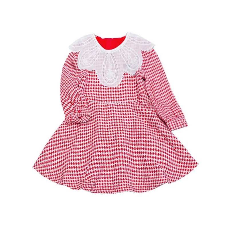 新年节日捡漏国内单女童春秋冬款高品质精致中国风经典格子连衣裙