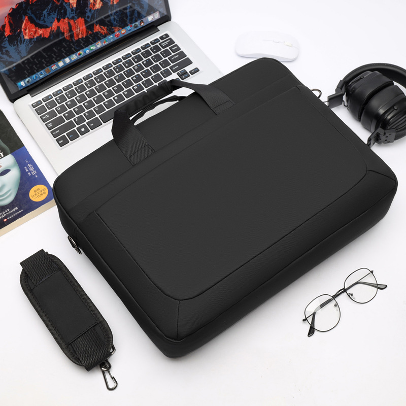 笔记本手提电脑包16.1英寸单肩包大容量商务公文包礼品印logo