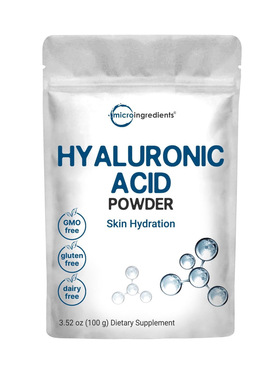美国直邮Micro Ingredients Hyaluronic Acid 透明质酸雪清粉100g