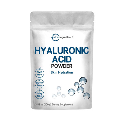 美国直邮Micro Ingredients Hyaluronic Acid 透明质酸雪清粉100g
