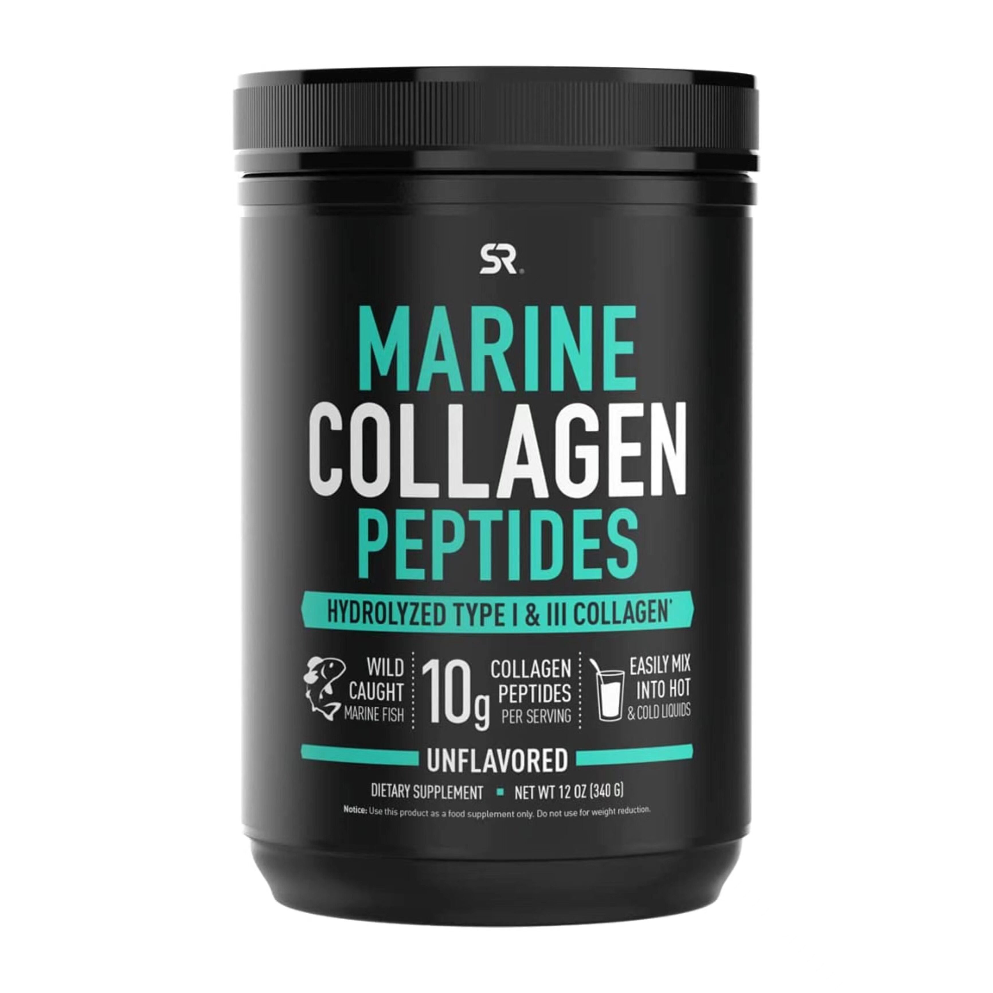 美国直邮 Sports Research 深海鱼水解胶原蛋白肽粉 支撑骨骼皮肤