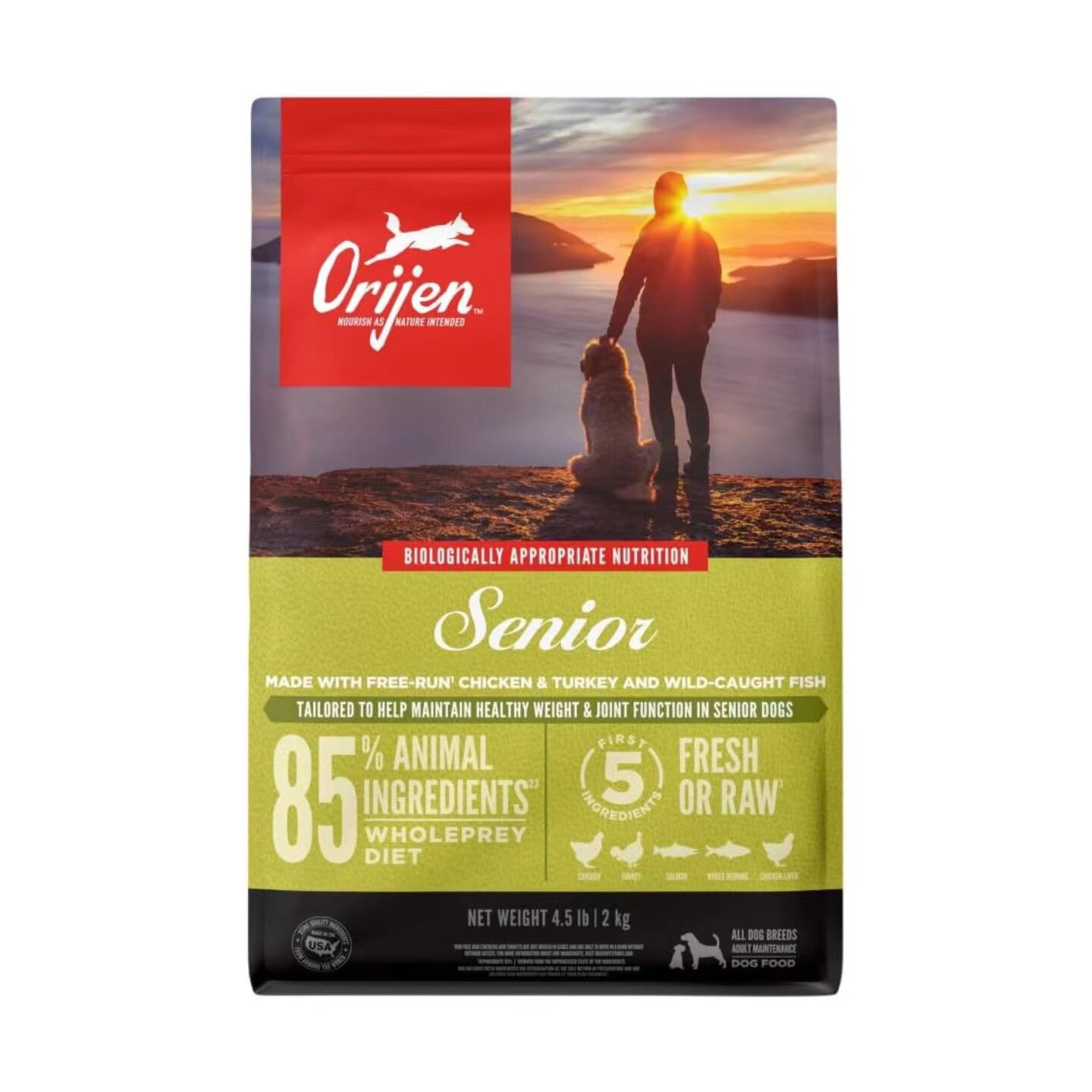 美国直邮 ORIJEN Senior Dry Dog Food 无谷物高级老年狗干狗粮
